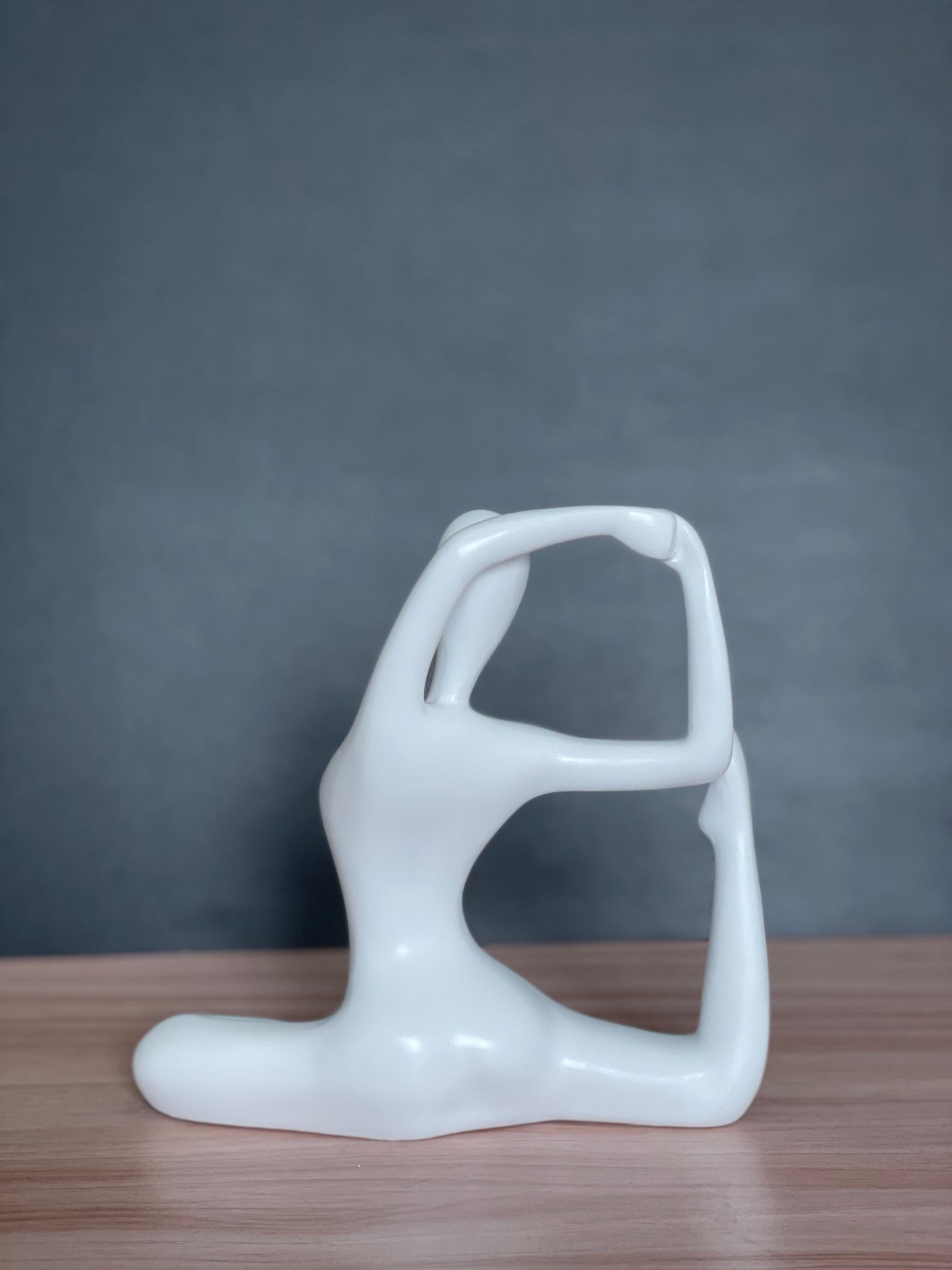 Resin Yoga Statue Shoulder Stretch White