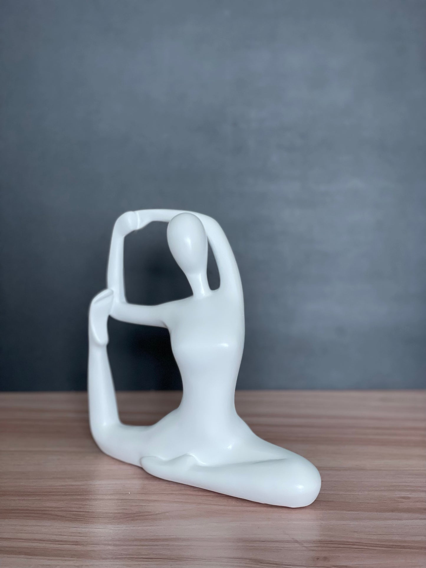 Resin Yoga Statue Shoulder Stretch White