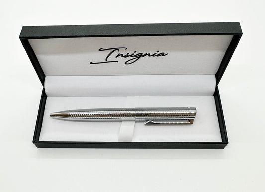 Boxed Pen Etched Silver