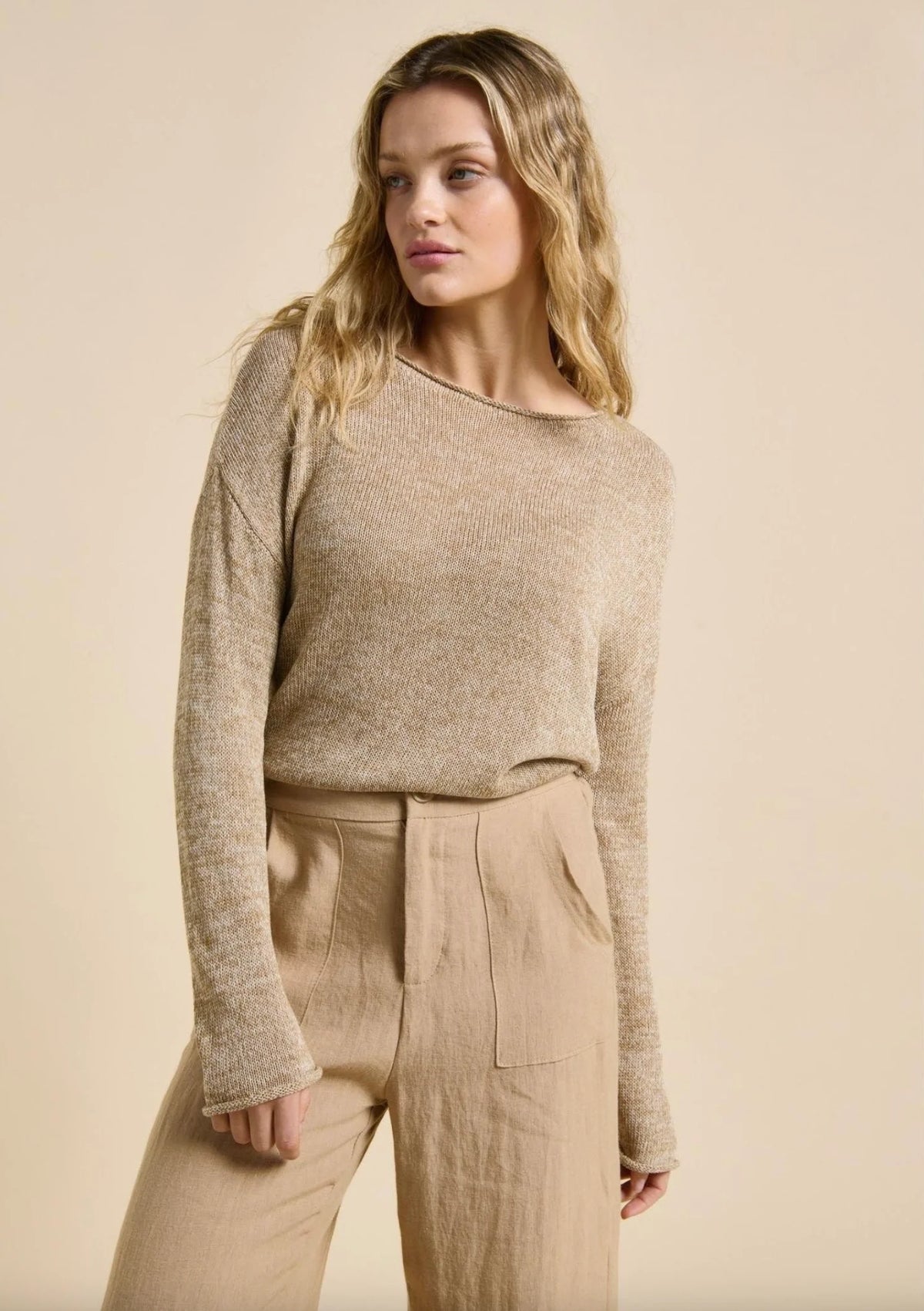 Melange Spring Knit - Beige
