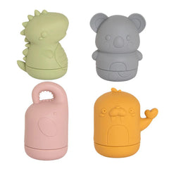 All 4 Ella Squeezy Silicone Bath Toys Animal Friends