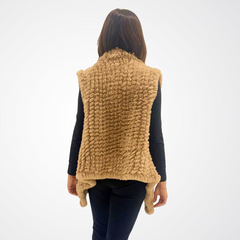 Camel Plush Faux Fur Vest