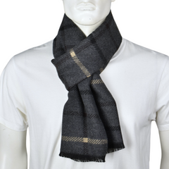 Brown Reversible Plaid Checked Scarf