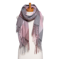 Autumn Checkered Scarf - Pink