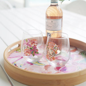Talulah Steamless Wine Glass Flowers