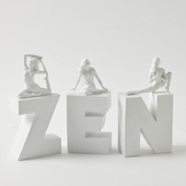 Zen Sculpture Yoga Pose Decorative Letters for Peaceful Decor