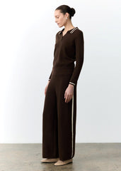 Little Lies Amelia Knitted Pants - Brown & Cream