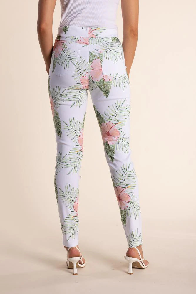 Women's Tropical Print Pull-On Pants