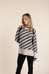 Two T's Cross Jacquard Sweater