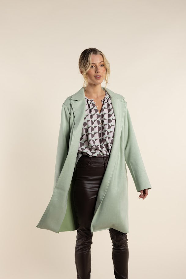 Two T's Faux Suede Coat Moss