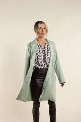 Two T's Faux Suede Coat Moss