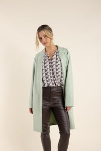 Two T's Faux Suede Coat Moss