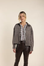 Load image into Gallery viewer, Two T&#39;s Faux Suede Boxy Jacket Clove
