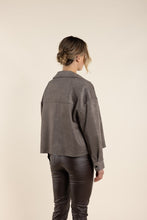 Load image into Gallery viewer, Two T&#39;s Faux Suede Boxy Jacket Clove