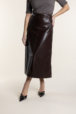Two T's Faux Leather Midi Skirt Coco