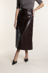 Two T's Faux Leather Midi Skirt Coco