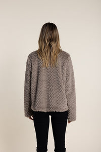 Two T's Textured Fur Jacket Clove