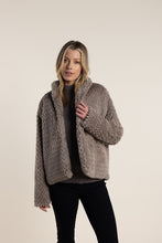 Load image into Gallery viewer, Two T&#39;s Textured Fur Jacket Clove