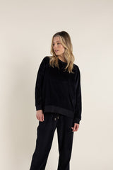 Two T's Velour Sweat Black