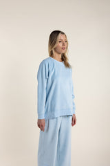Two T's Velour Sweat Ice Blue