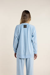Two T's Velour Sweat Ice Blue