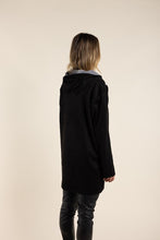 Load image into Gallery viewer, Two T&#39;s Two Tone Hooded Coat Black/Grey