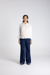 Two-T’s V-Neck Cotton Vest - Oat