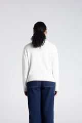 Two T’s V-Neck Cable Knit – Winter White Oat Tip Sweater