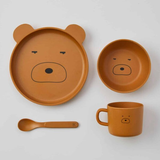 Bear Bamboo 4pc Dinner Set - Kids Tableware