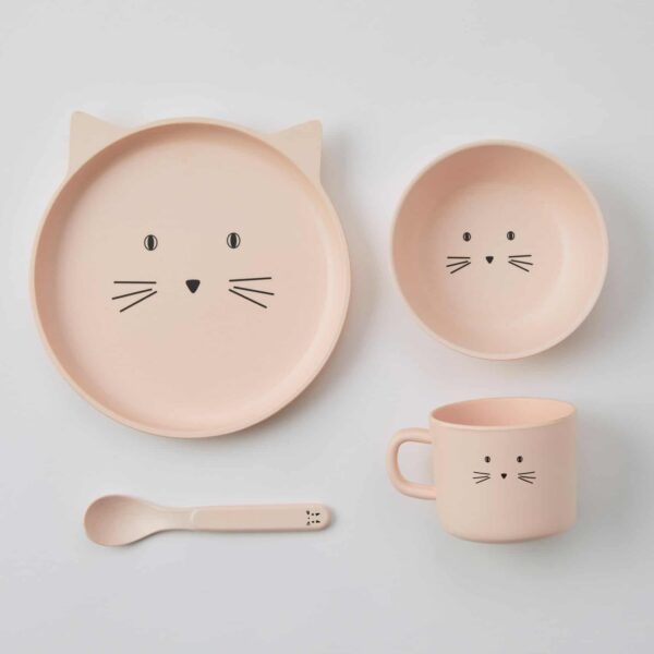 Kitten Bamboo 4pc Dinner Set - Kids Tableware