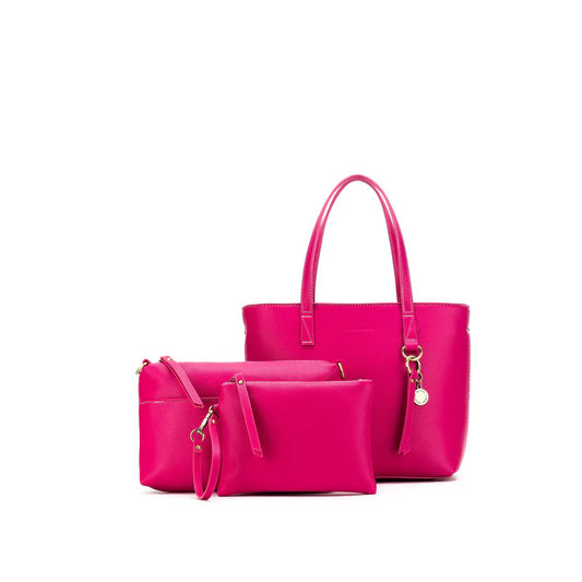 Black Caviar Tara 3 Piece Handbag Set Magenta