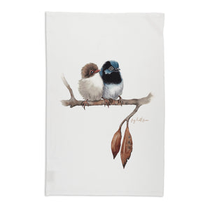 Fig Hill Farm Tea Towel Fairy Wrens White