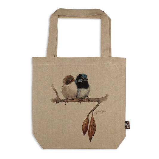 Fig Hill Farm Tote Bag Fairy Wrens Beige