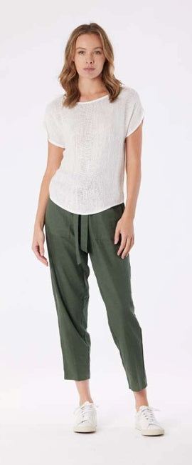 Tuscan Linen Pants Dark Olive