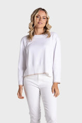 Boxy Knit with Tipping - White/Natural