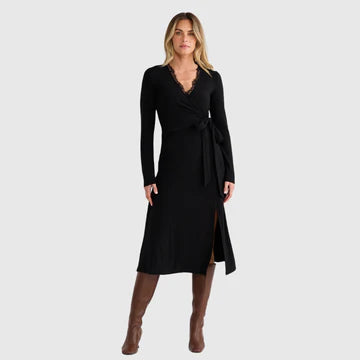 Brave & True Brigitte Wrap Dress - Black