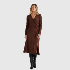 Brave & True Brigitte Wrap Dress - Espresso