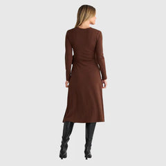 Brave & True Brigitte Wrap Dress - Espresso