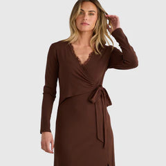 Brave & True Brigitte Wrap Dress - Espresso