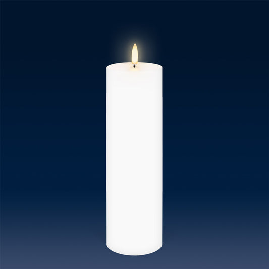 Uyuni Tall Slim Pillar LED Candle Nordic White 6.8CM x 22.2CM