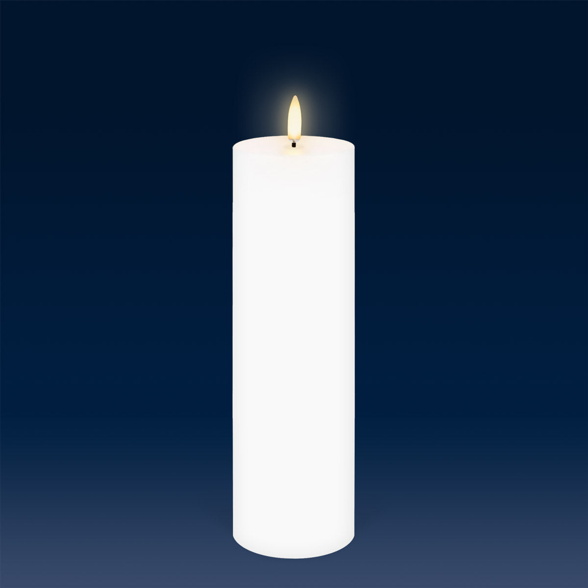 Uyuni Tall Slim Pillar LED Candle Nordic White 6.8CM x 22.2CM