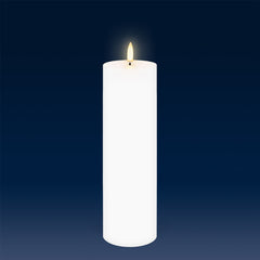 Uyuni Tall Slim Pillar LED Candle Nordic White 6.8CM x 22.2CM