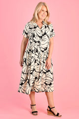 Freya Midi Dress – Seashell Black