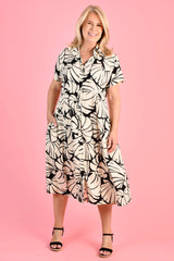 Freya Midi Dress – Seashell Black