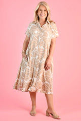 Freya Midi Dress – Seashell Natural