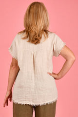 Capri Linen Blouse – Natural