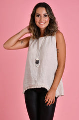 Capri Linen Tank – Natural