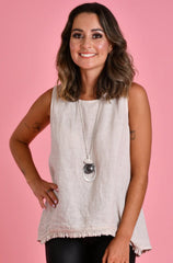 Capri Linen Tank – Natural