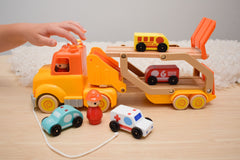 Wooden Car Carrier with Sound & Light