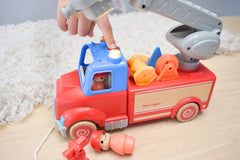 Wooden Fire Engine Toy with Sound & Light